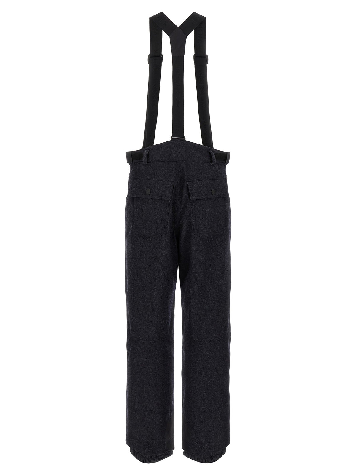 Moncler Grenoble Blue Denim Ski Bib Shorts Blue