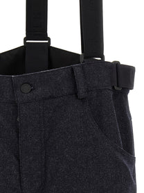 Moncler Grenoble Blue Denim Ski Bib Shorts Blue