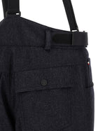 Moncler Grenoble Blue Denim Ski Bib Shorts Blue