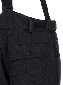 Moncler Grenoble Blue Denim Ski Bib Shorts Blue