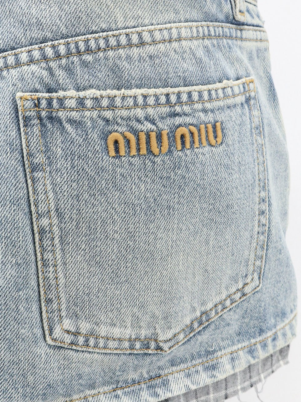 Miu Miu Women's Blue Denim Skirt Blue, view 3