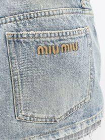 Miu Miu Women's Blue Denim Skirt Blue, view 3