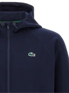 Lacoste Blue Interlock Hoodie Blue, view 3