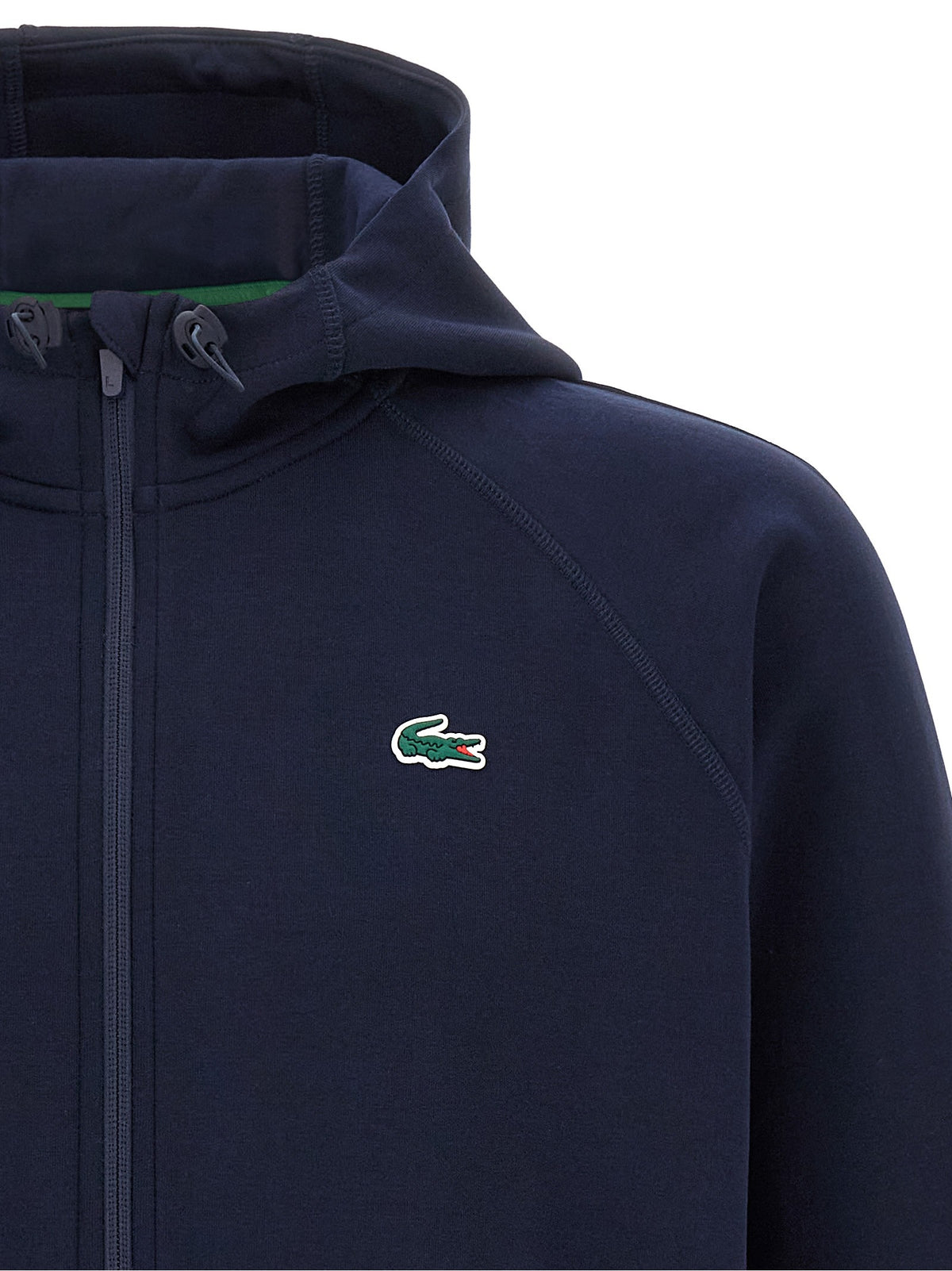 Lacoste Blue Interlock Hoodie Blue, view 3
