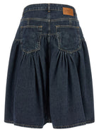 Ganni Blue Slub Denim Skirt Blue
