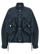 The Attico Blue Utility Bomber Jacket Blue