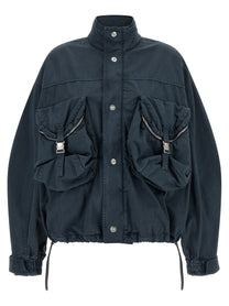 The Attico Blue Utility Bomber Jacket Blue