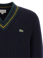 Lacoste Blue Neck Sweater Blue, view 3