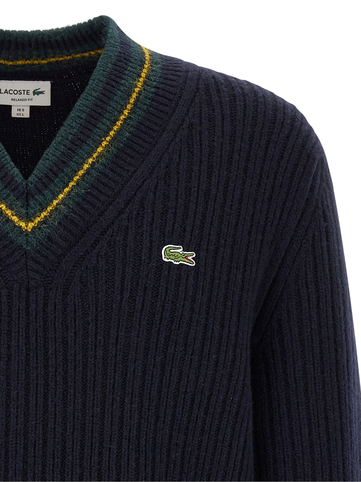Lacoste Blue Neck Sweater Blue, view 3