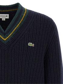 Lacoste Blue Neck Sweater Blue, view 3