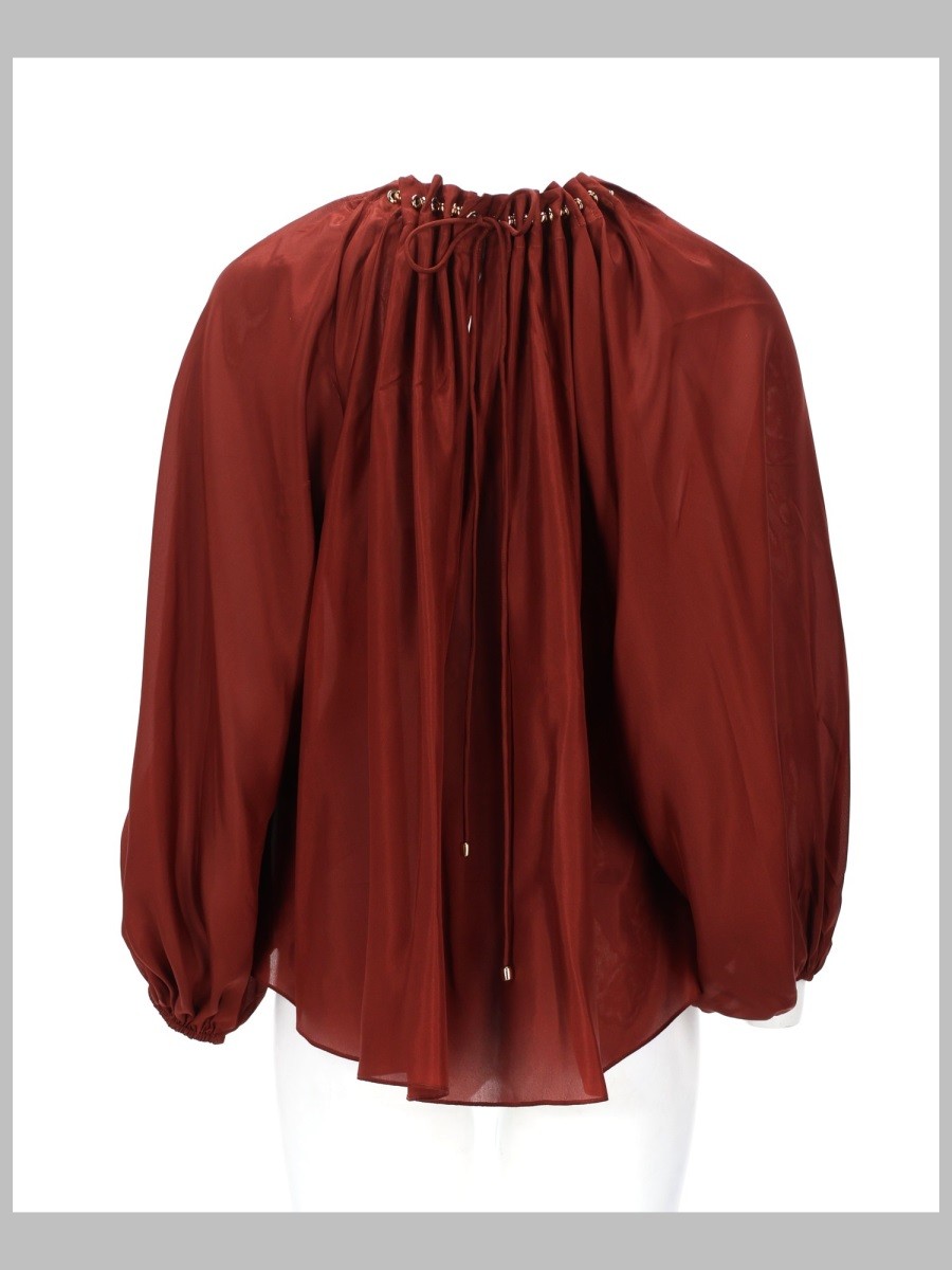 Zimmermann Women's Blusa Arricciata Aster Con Perline Red
