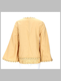 Zimmermann Women's Blusa Con Frange Beige