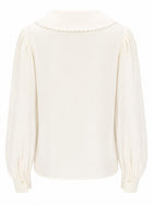 Chloé Women's Blouse with Sleeves Sbuffo in Crêpe DE Chine White, view 3