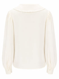 Chloé Women's Blusa Con Maniche Sbuffo in Crêpe DE Chine White