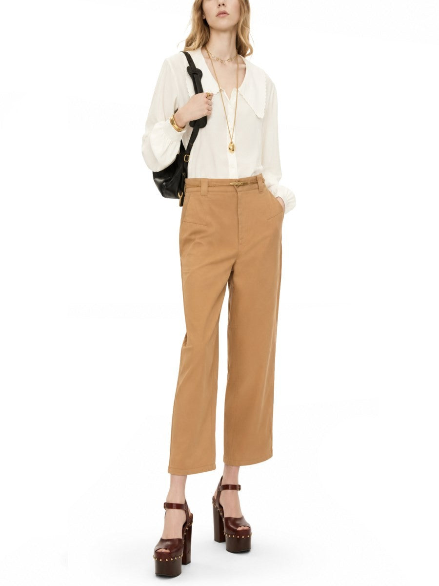 Chloé Women's Blusa Con Maniche Sbuffo in Crêpe DE Chine White