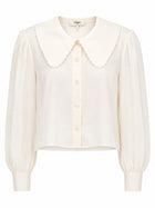 Chloé Women's Blouse with Sleeves Sbuffo in Crêpe DE Chine White