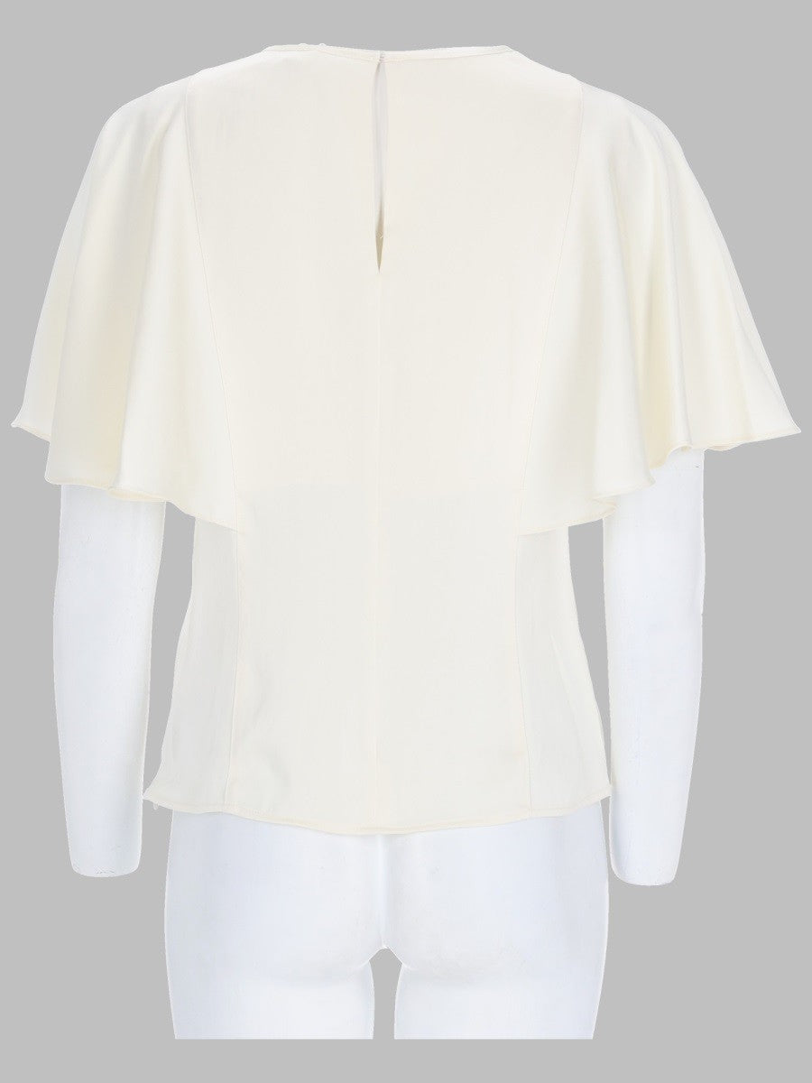 Michael Kors Women's Blusa in Raso Con Maniche Mantella White