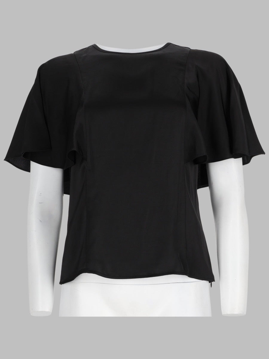 Michael Kors Women's Blusa in Raso Con Maniche Mantella Black