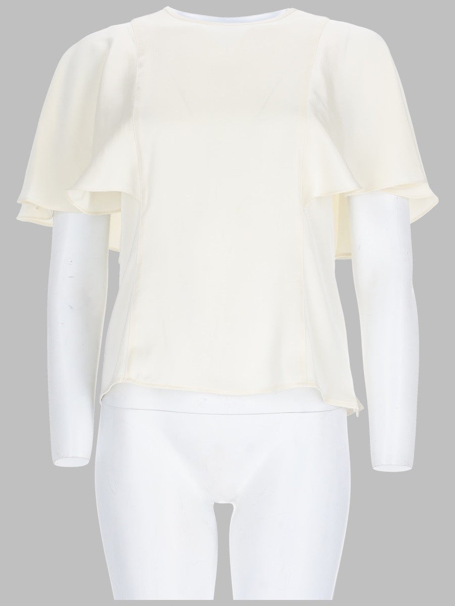 Michael Kors Women's Blusa in Raso Con Maniche Mantella White