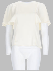 Michael Kors Women's Blusa in Raso Con Maniche Mantella White