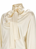 Max Mara Women's Satin Silk Blouse White