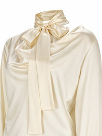 Max Mara Women's Satin Silk Blouse White
