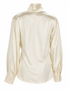 Max Mara Women's Satin Silk Blouse White