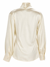 Max Mara Women's Satin Silk Blouse White