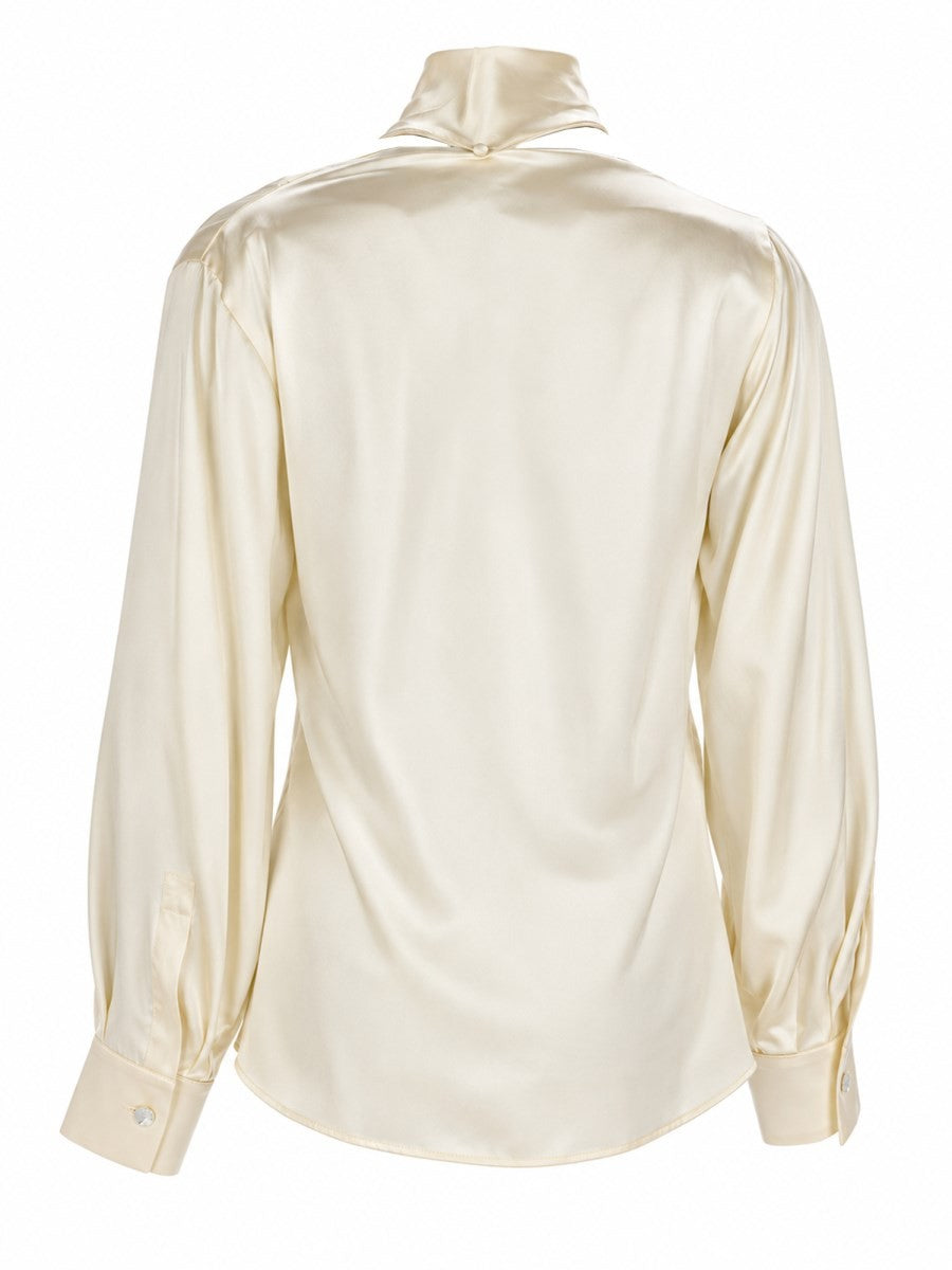Max Mara Women's Satin Silk Blouse White
