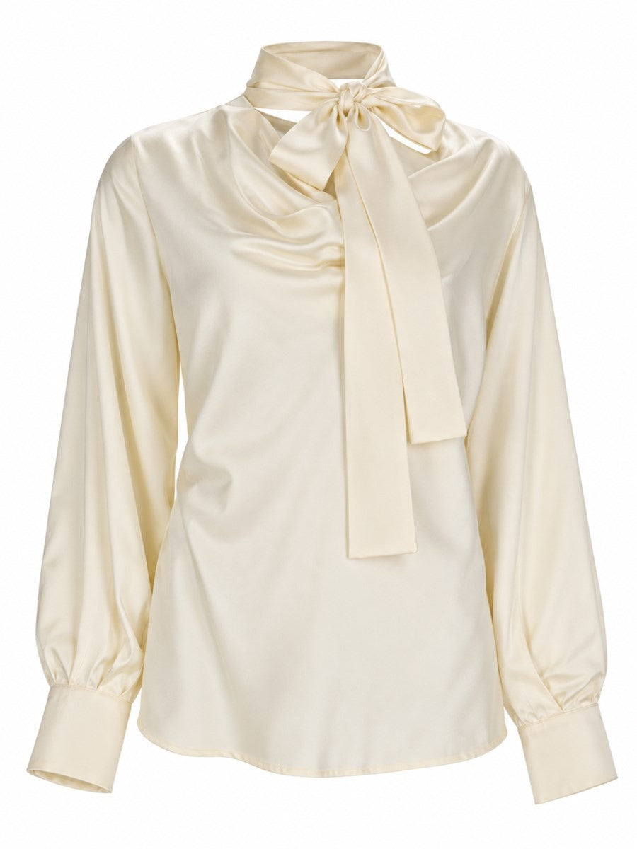Max Mara Women's Satin Silk Blouse White