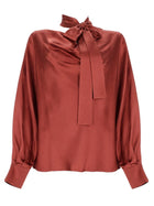 Max Mara Women's Satin Silk Blouse Red