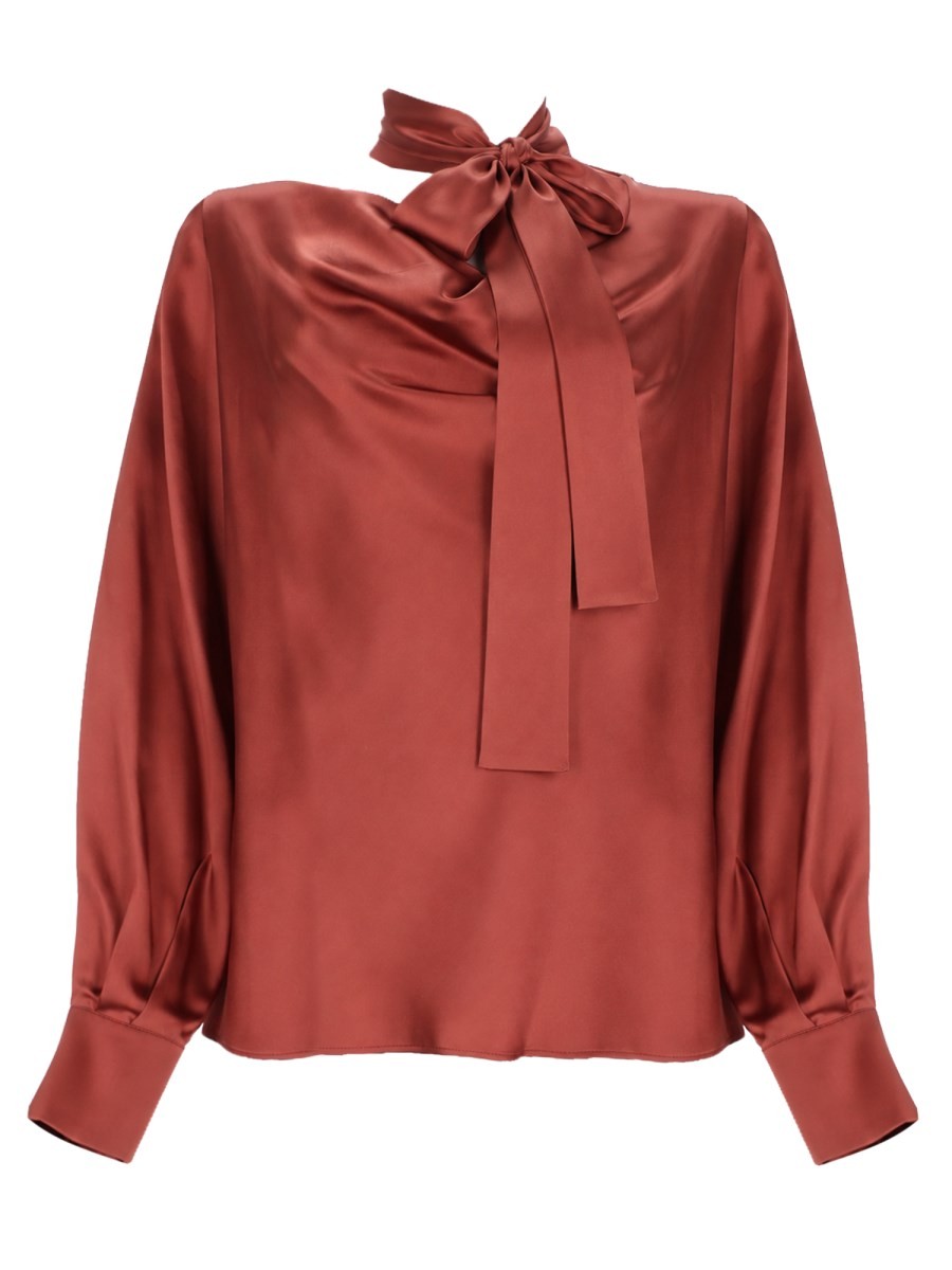 Max Mara Women's Satin Silk Blouse Red
