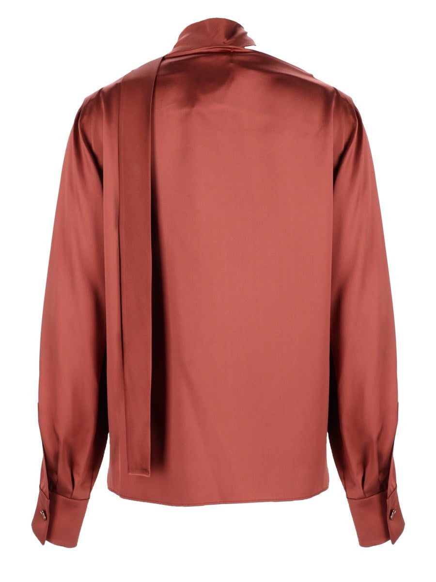 Max Mara Women's Satin Silk Blouse Red, view 2