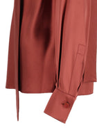 Max Mara Women's Satin Silk Blouse Red, view 3