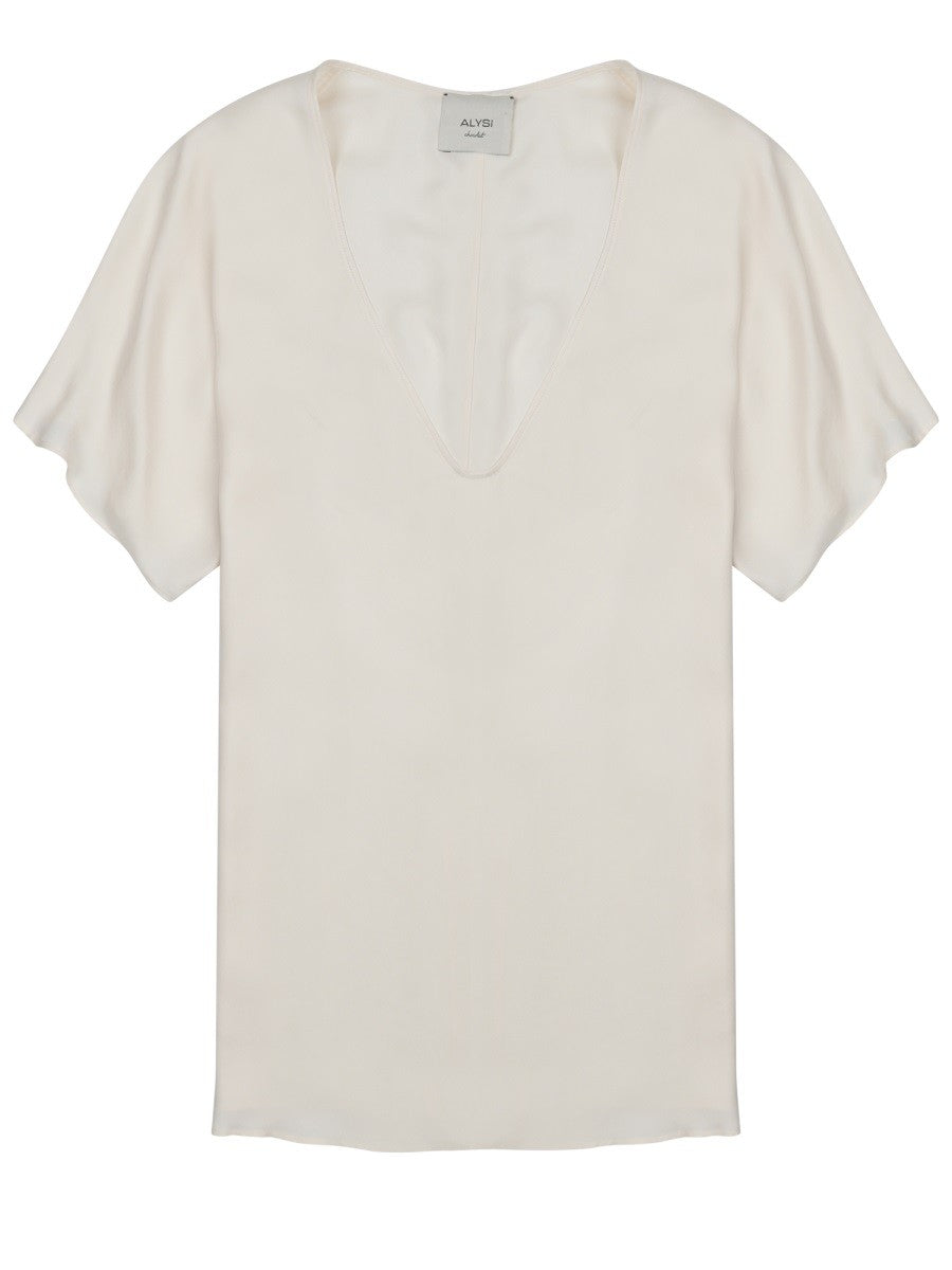 Alysi Women's Blusa in Twill DI Seta White
