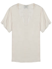 Alysi Women's Blusa in Twill DI Seta White