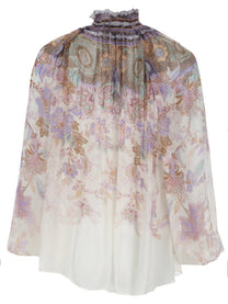 Zimmermann Women's Blusa Luna Con Maniche Sbuffo Multicolor
