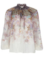 Zimmermann Women's Luna Blouse with Sleeves Sbuffo Multicolor