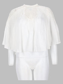 Isabel Marant Étoile Women's Blusa Parina Plissettata in Misto Lino Ricamato White
