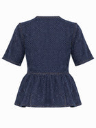 Ganni Women's Peplum Blouse Blue, view 2