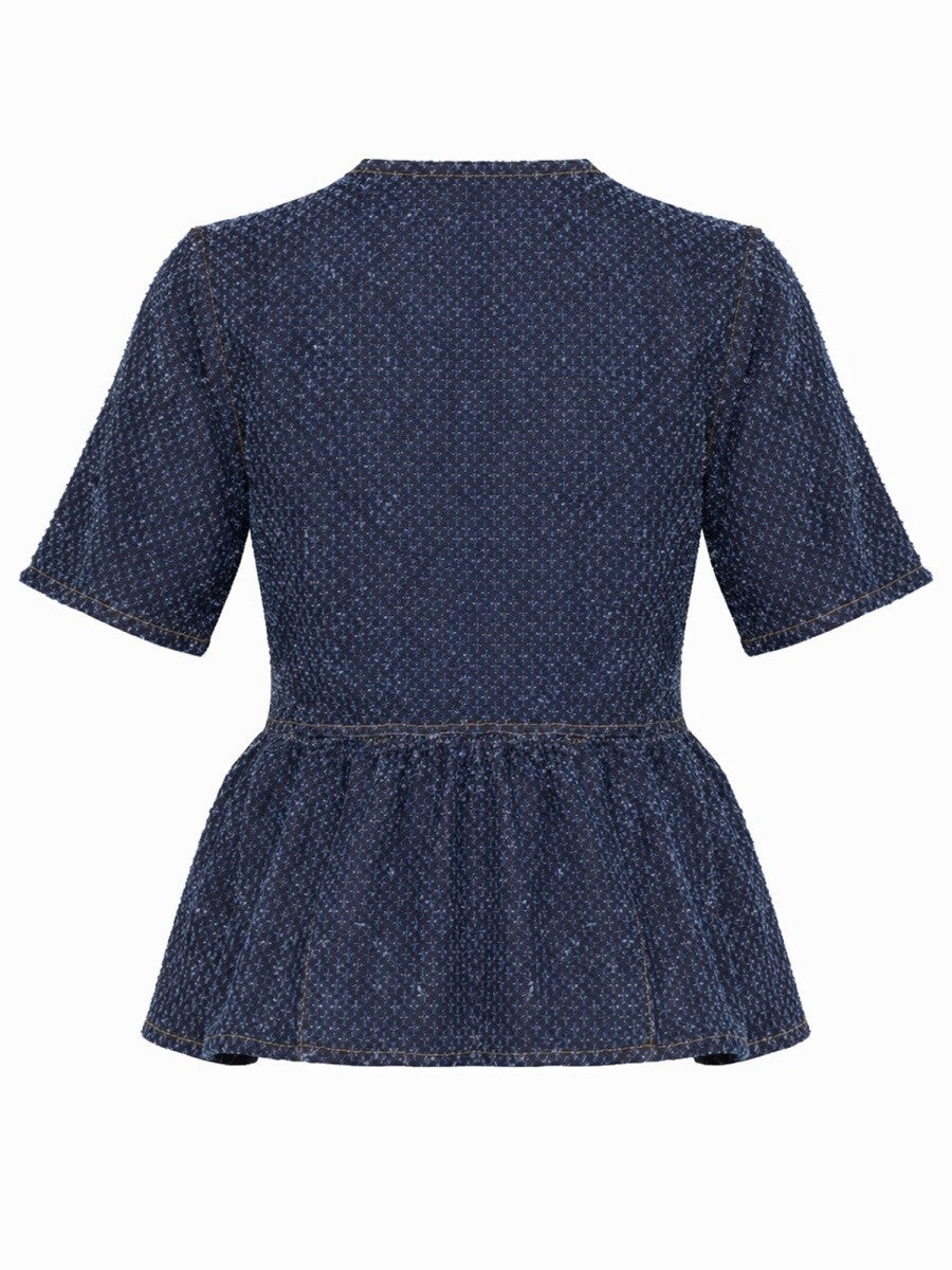 Ganni Women's Blusa Peplum Blue