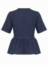 Ganni Women's Blusa Peplum Blue