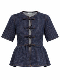 Ganni Women's Blusa Peplum Blue