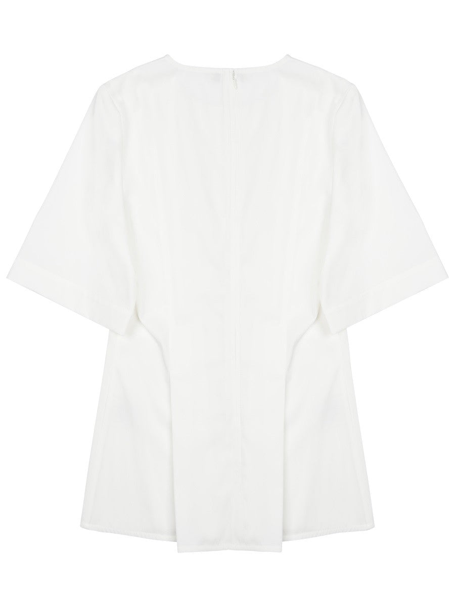 Toteme Women's Blusa Plissettata Con Scollo White