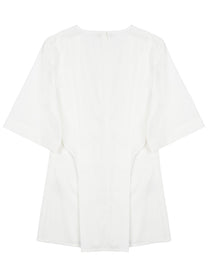 Toteme Women's Blusa Plissettata Con Scollo White