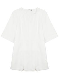 Toteme Women's Blusa Plissettata Con Scollo White