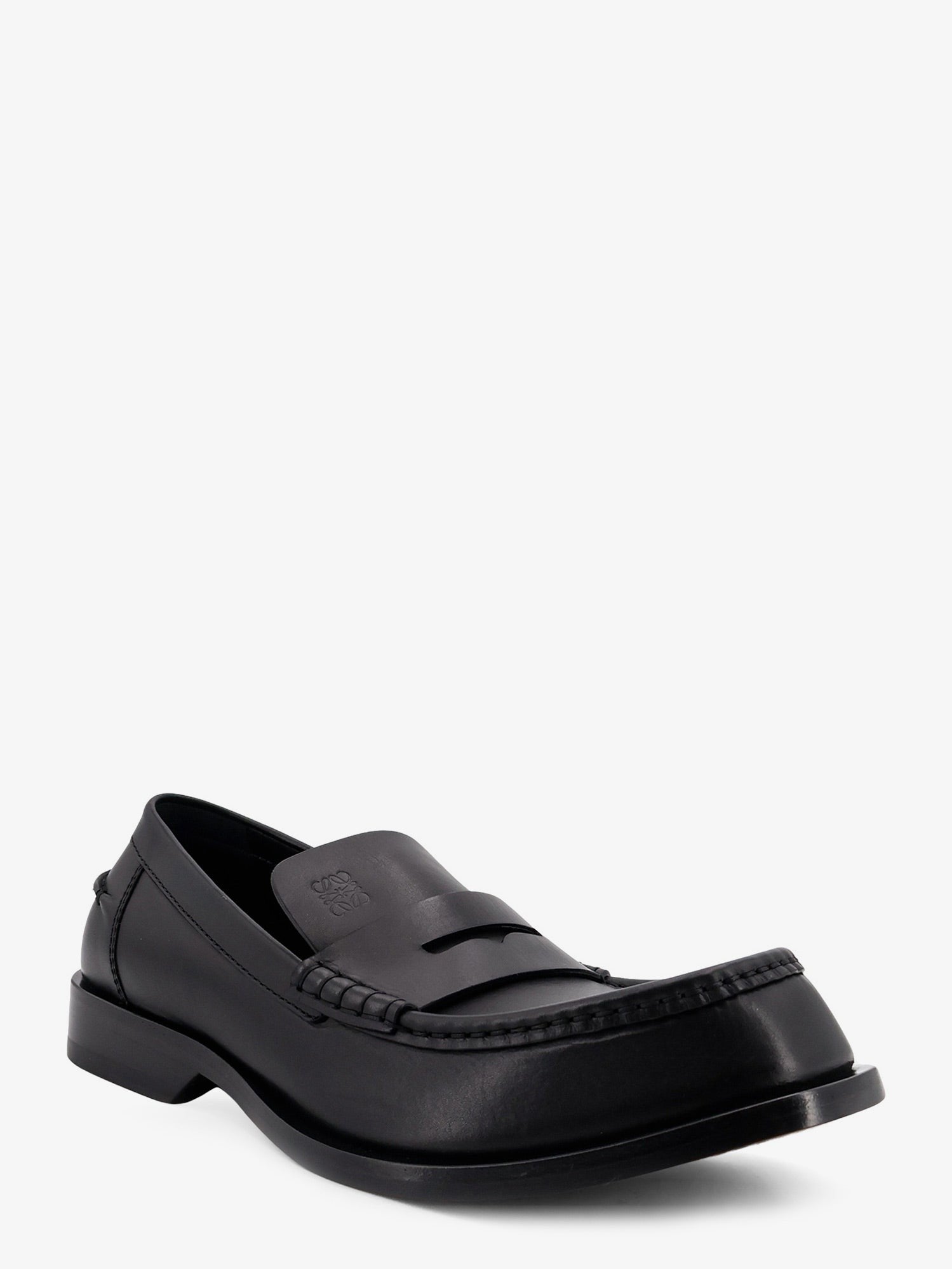 Loewe Men's Bobine Leather Loafers Black