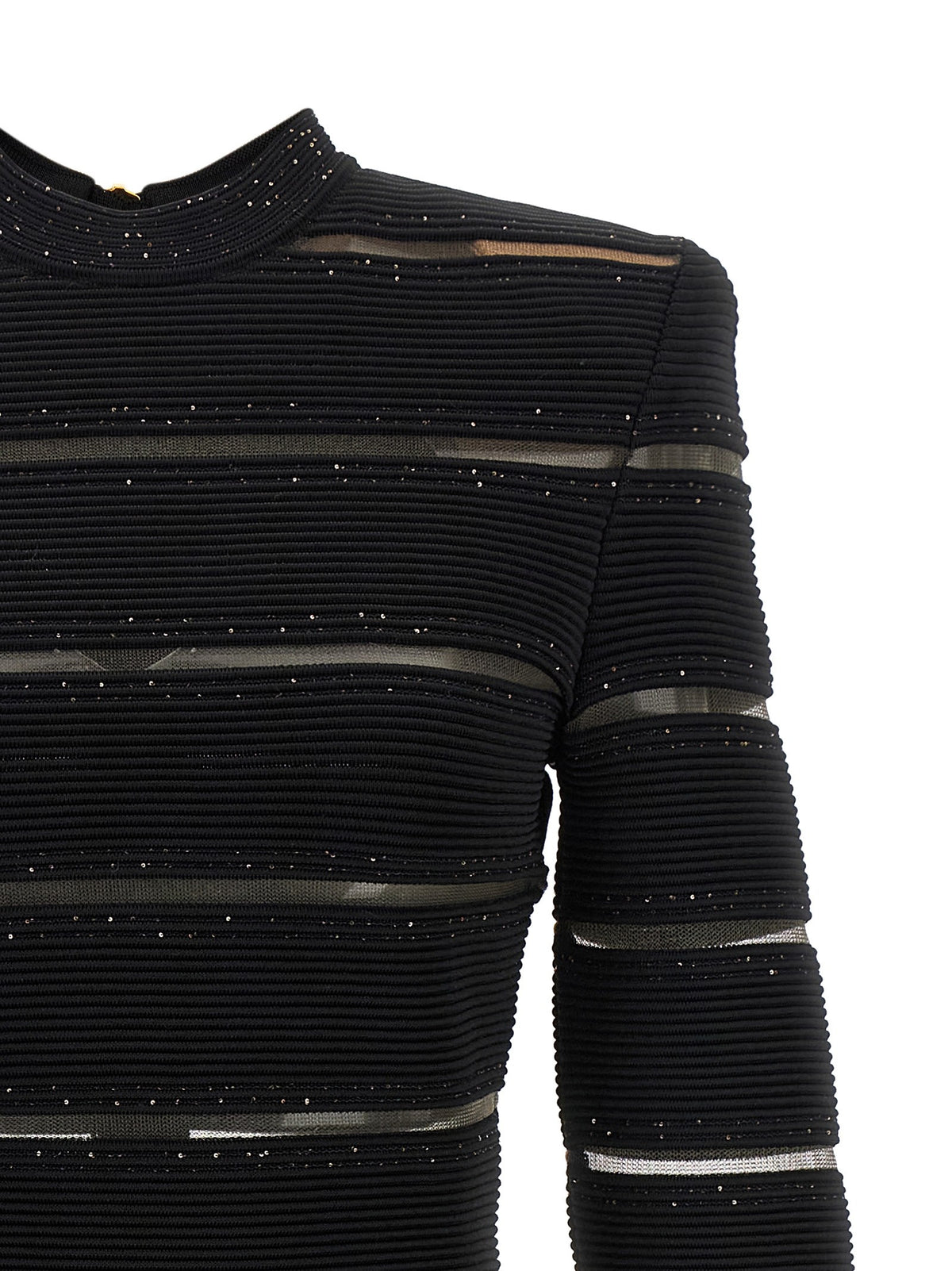 Balmain Bodycon Dress Black, view 3