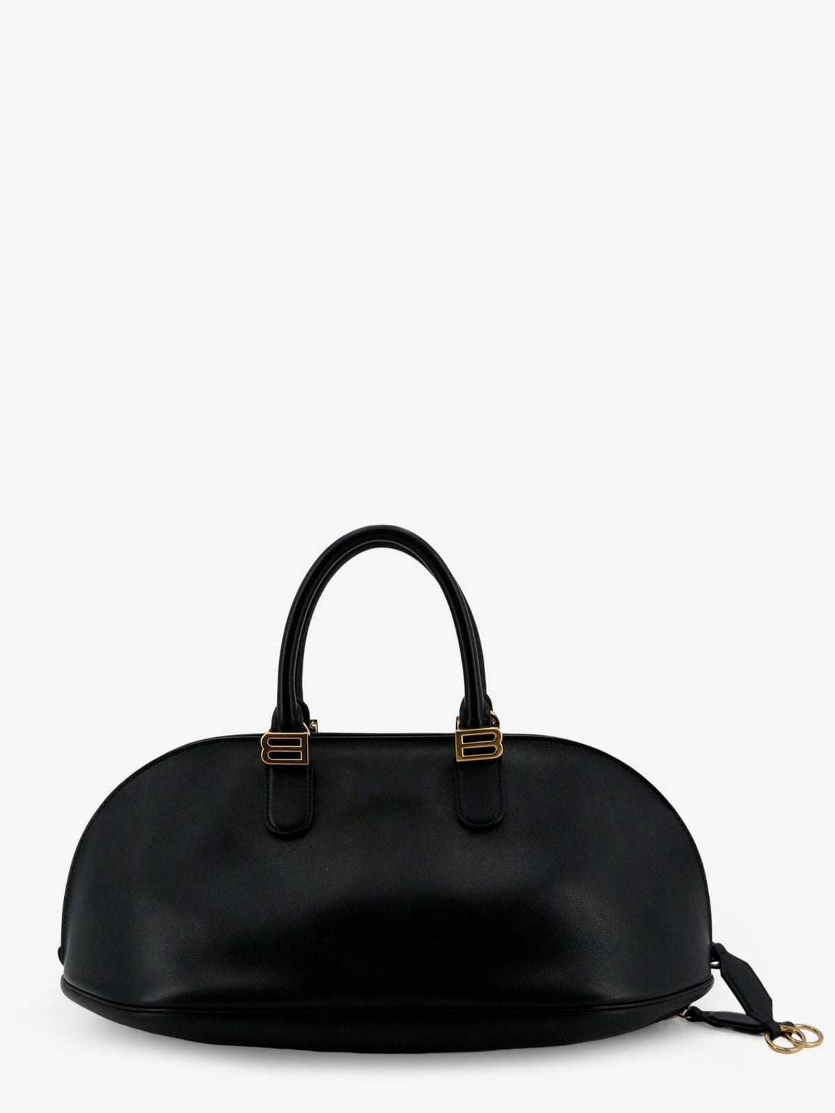 Balenciaga Women's Bolero Bowling Medium Leather Bag Black, view 3