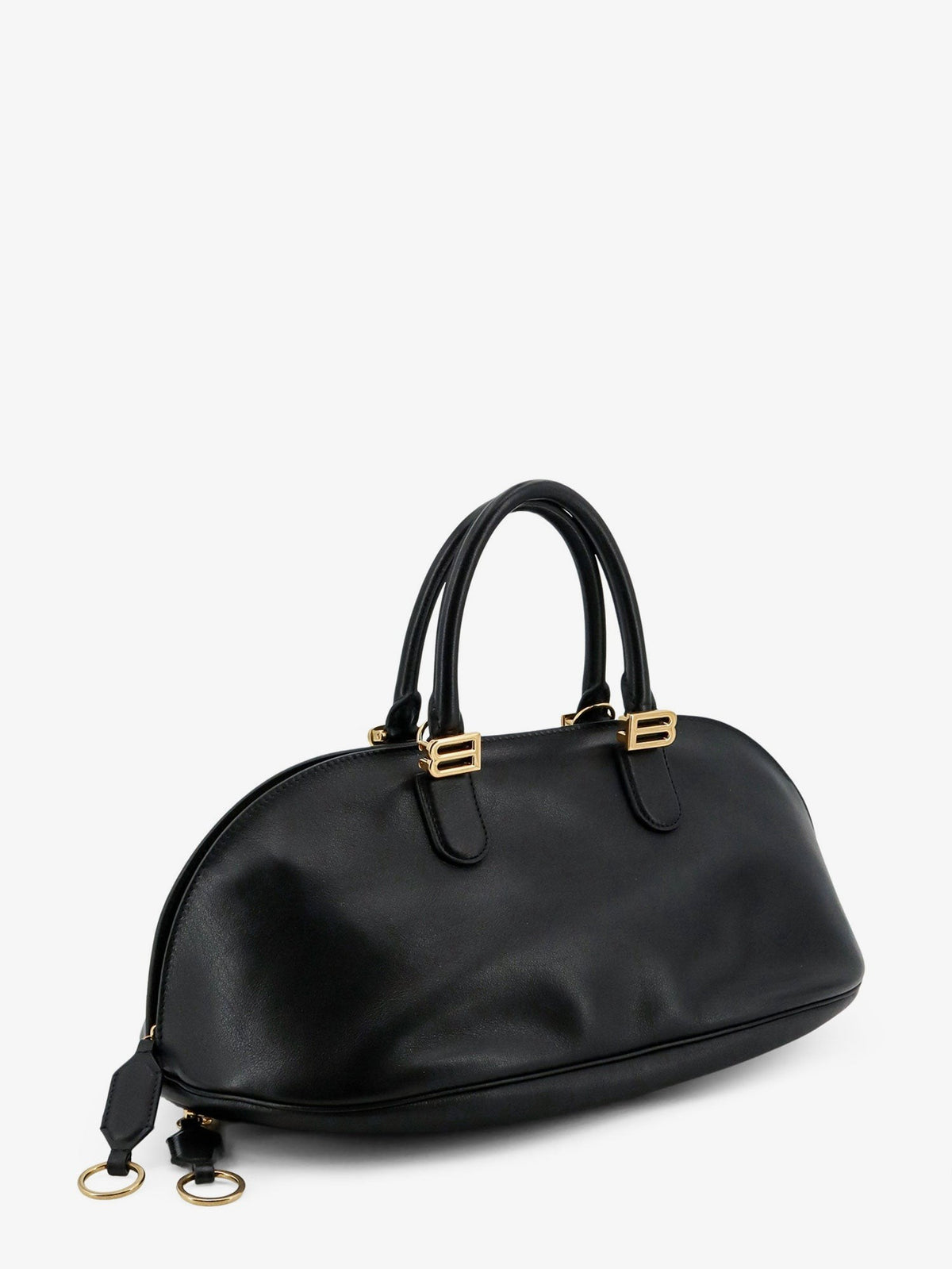 Balenciaga Women's Bolero Bowling Medium Leather Bag Black, view 4